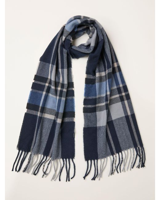 FatFace Blue Fatface Check Scarf for men