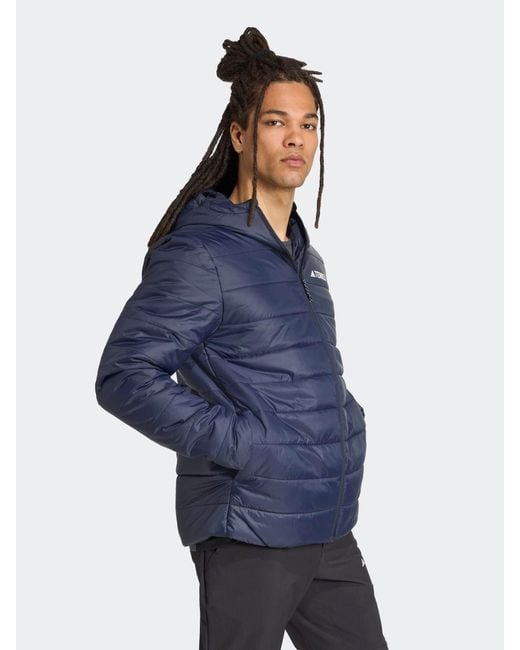 Adidas Originals Blue Adidas Terrex Essentials Climawarm Insulated Hooded Jacket for men