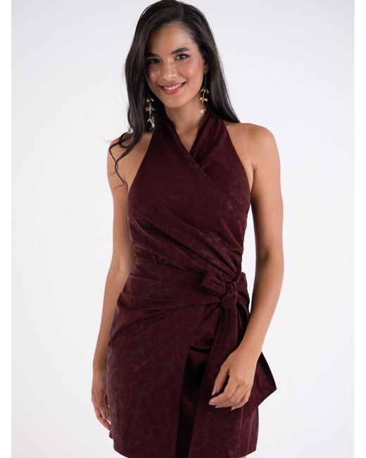 open lace back dress VAL PU MINI DRESS IN CROC PRINT – AKIRA main image 1