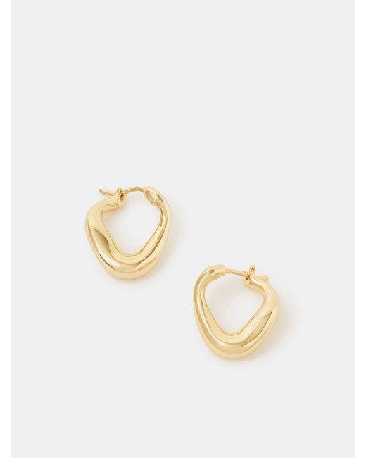 Accessorize Metallic Plated 14Ct Chunky Oval Hoop Earrings