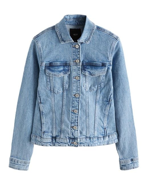 Next Blue Mid Fitted Denim Jacket