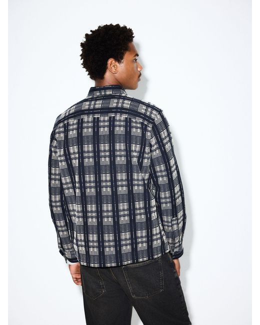 Next Gray Textured Shacket for men