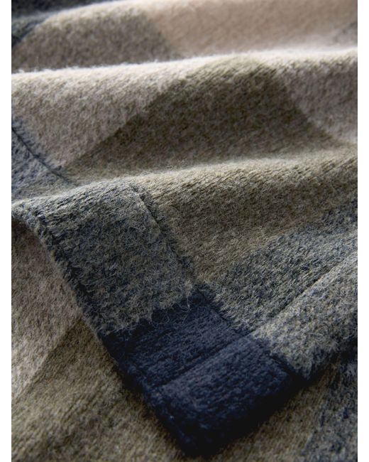 Next Blue Check Wool Look Shacket for men