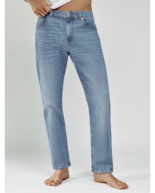 Reiss Blue Mid Wash Straight-Leg Jeans for men