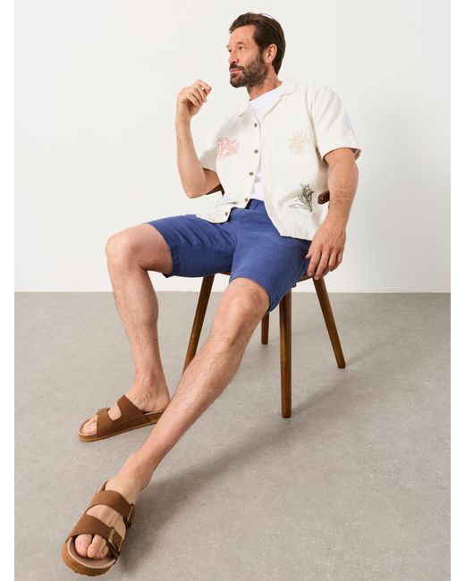 FatFace Blue Fatface Bosbury Linen Chino Shorts for men