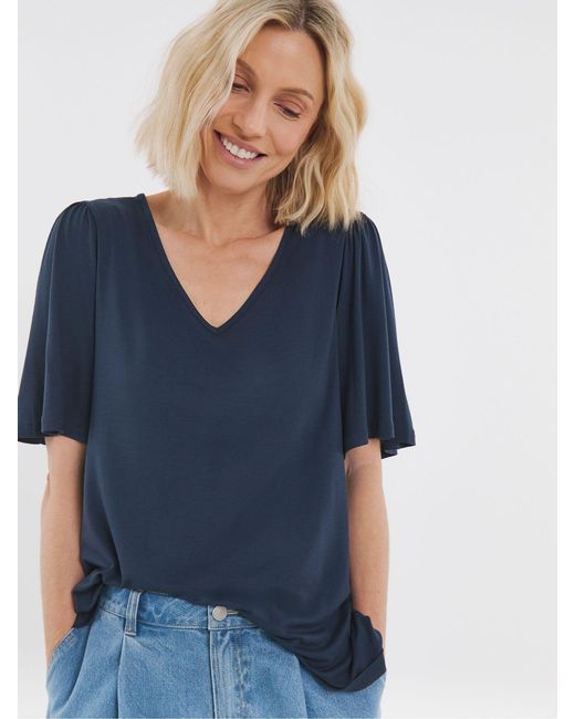 JD Williams Pink V-Neck Angel Sleeve Top 2 Pack