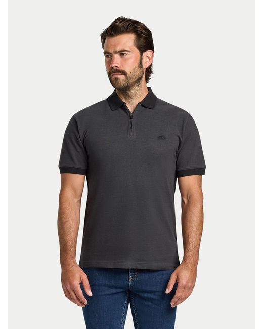 Raging Bull Black Short Sleeve Two Tone Zip Pique Polo Shirt for men