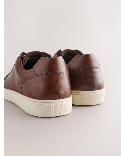Next Brown Leather Trainers for men