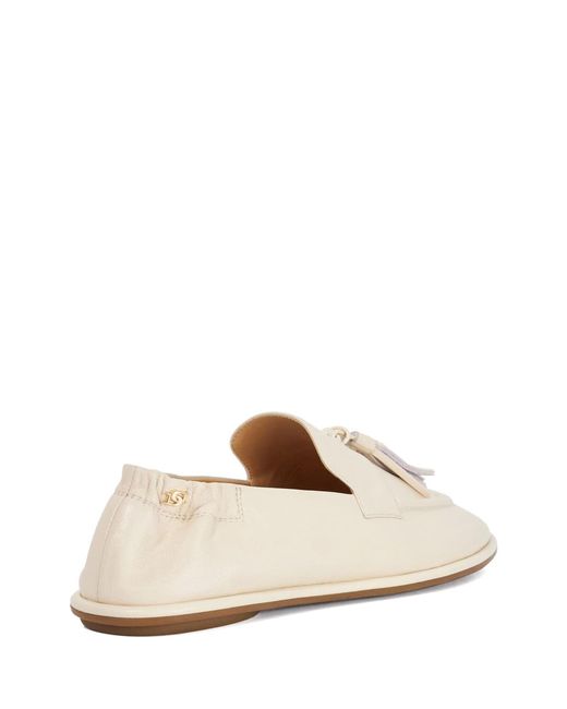 Dune White Leather Grounding Suede Loafers