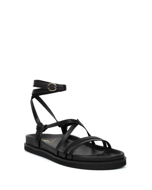 Bobbies Black Salina Flat Sandals