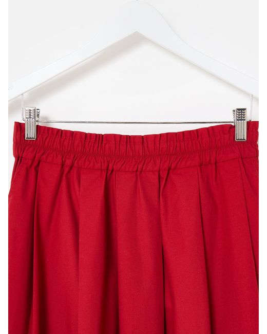Oliver Bonas Red Elasticated Waist Midi Skirt