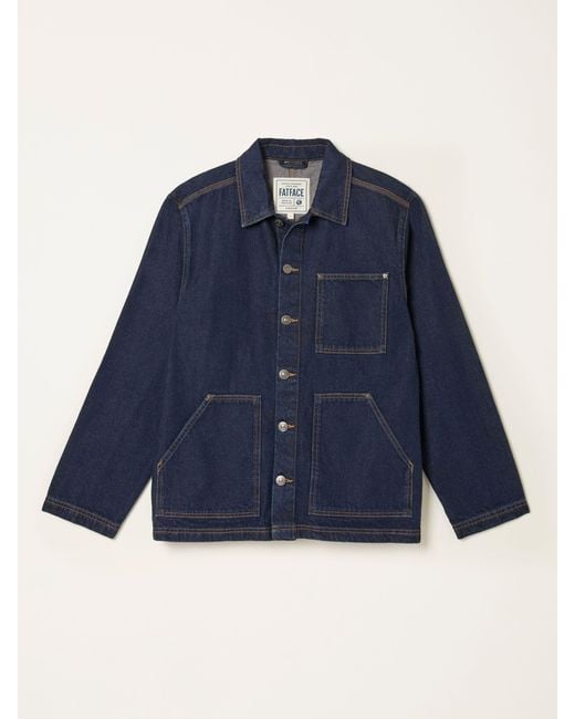 FatFace Blue Fatface Denim Worker Jacket for men
