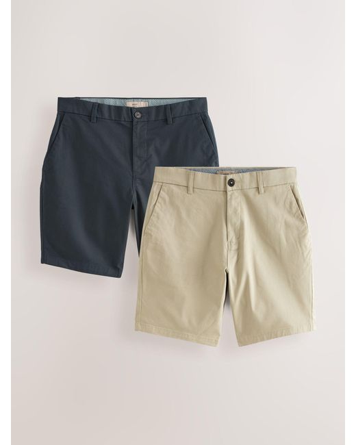 Next Multicolor Slim Fit Stretch Chino Shorts 2 Pack for men