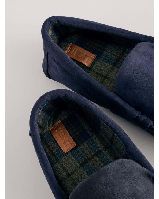 Next Blue Moccasin Slippers for men