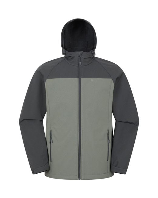 Mountain Warehouse Gray Exodus Showerproof Softshell Coat Jacket for men