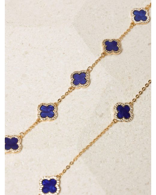 Jon Richard Blue Plated Lapis Clover Bracelet