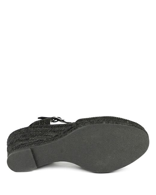 Pavers Black Memory Foam Buckled Espadrilles