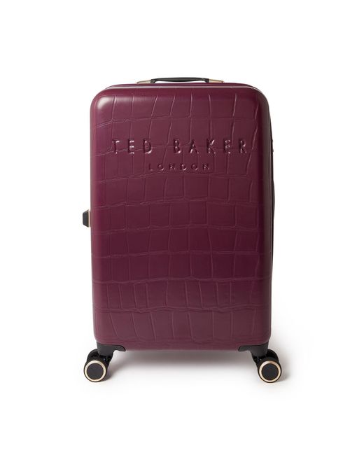 Ted Baker Purple Icon Case Croc Medium Suitcase