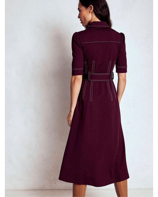 Boden Purple Anita Ponte Shirt Dress