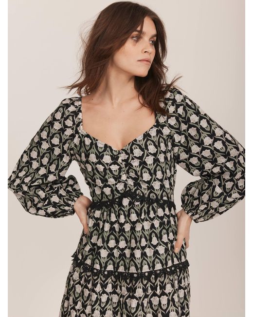 Mint Velvet Black Floral Print Maxi Dress