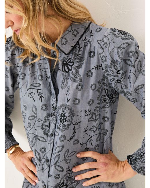 FatFace Gray Fatface Kitty Embroidered Dress