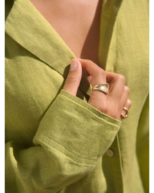 Next Yellow 100% Linen Beach Shirteu 52 (Uk 24)