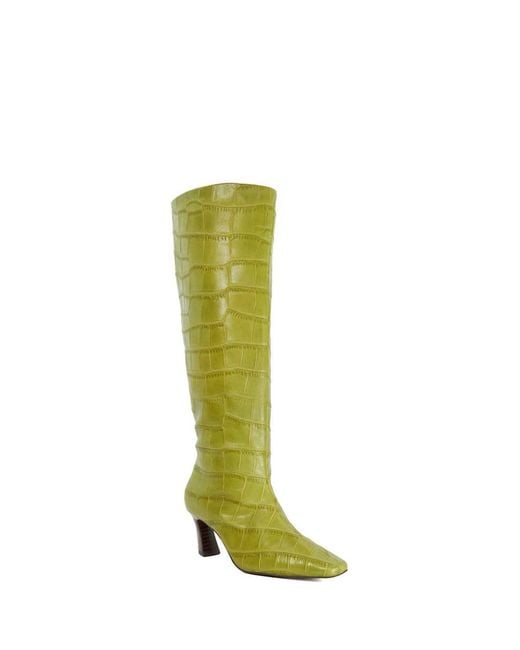 Dune Green Selinni Square Toe Highboots