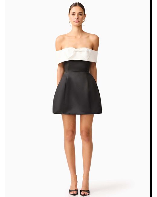 elliatt black mini dress Elliatt Ellouise Embellished Tweed One Shoulder Mini Dress main image 1