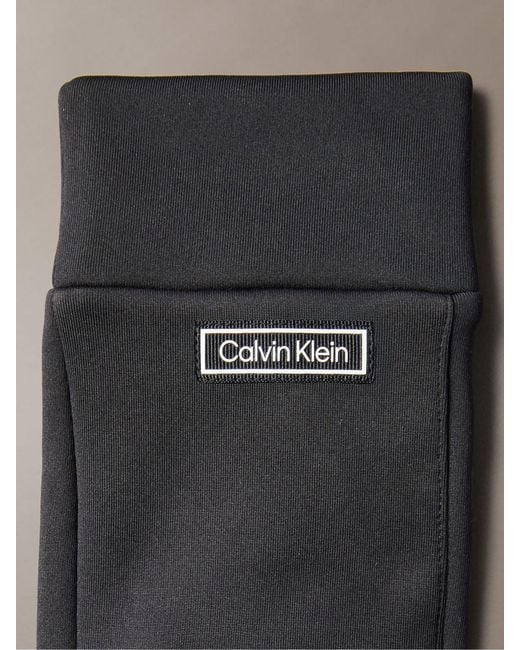 Calvin Klein Black Technical Stretch Touchscreen Gloves for men