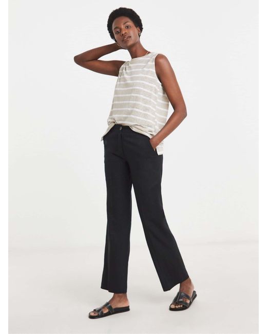 JD Williams Blue Linen Mix Straight Leg Tailored Trousers