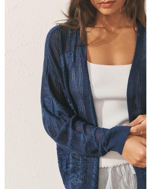 Next Blue Palm Tree Pattern Cardigan