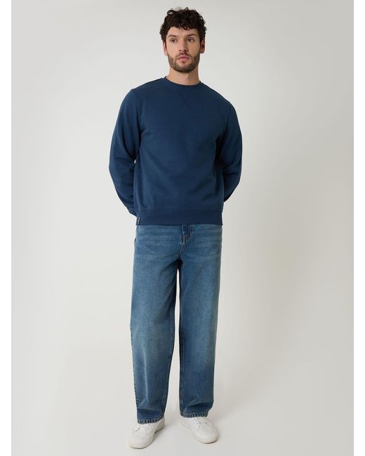 Threadbare Blue Crew Neck Sweatshirt for men