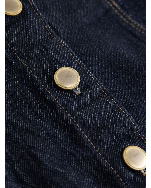 Next Blue Button-Through Denim Mini Skirt