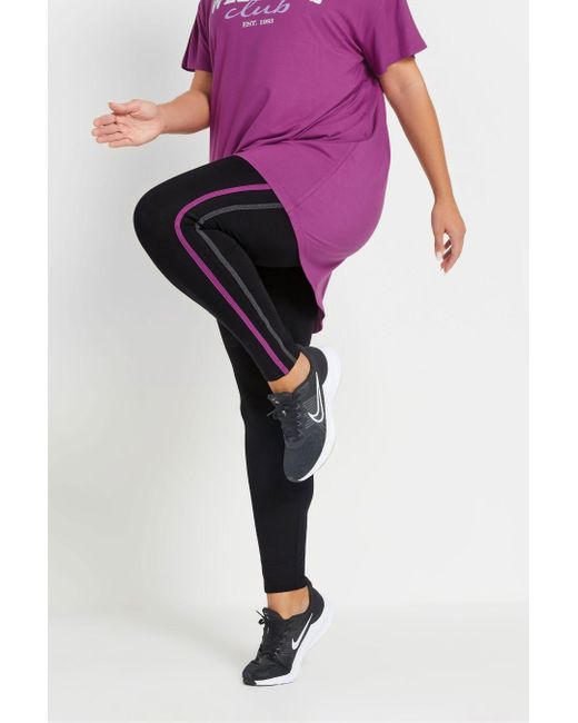 Yours Curve Pink Leggings Mit Seitenstreifen50