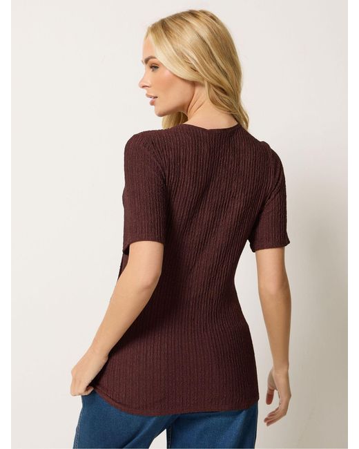 M Com Textured Wrap Top