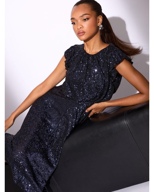 blue sequin lipsy dress High Low Fit And Flare Midi in Lolita OP
