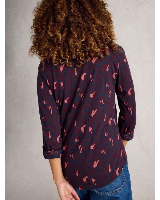 White Stuff Purple Annie Jersey Shirt