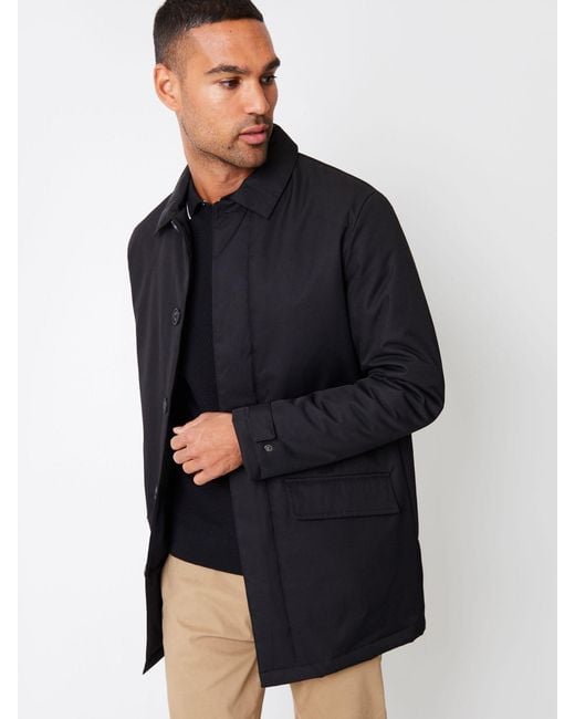 Threadbare Blue Showerproof Button Up Collared Jacket for men
