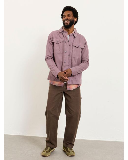 FatFace Purple Fatface Dusky Canvas Two Pocket Worker Jacket for men