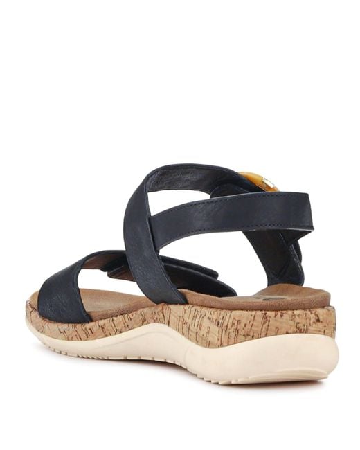 Pavers Blue Touch Fasten Platform Sandals