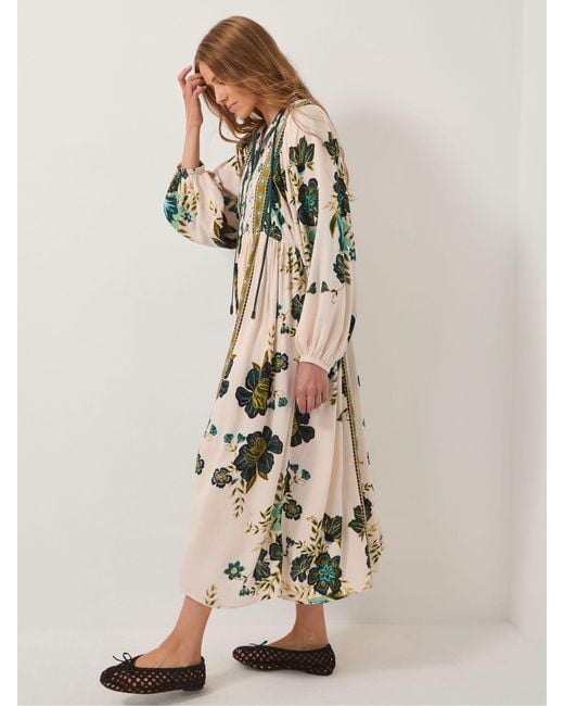 Monsoon Green Zenya Floral Print Midi Dress