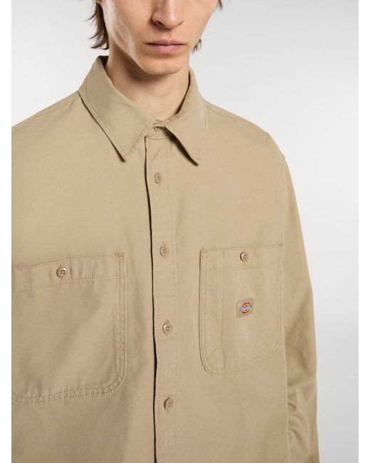 Dickies Natural Canvas Button Through Shirt for men