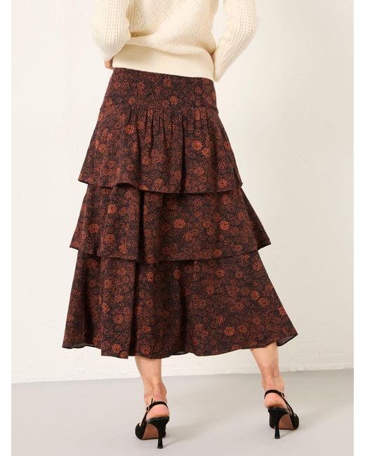 FatFace Brown Fatface Tonia Midi Skirt