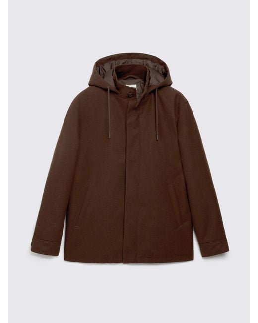 Moss Bros Brown Wool Parka for men