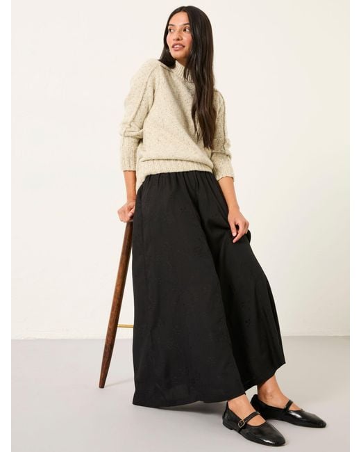 FatFace Black Fatface Tilly Embroidered Midi Skirt