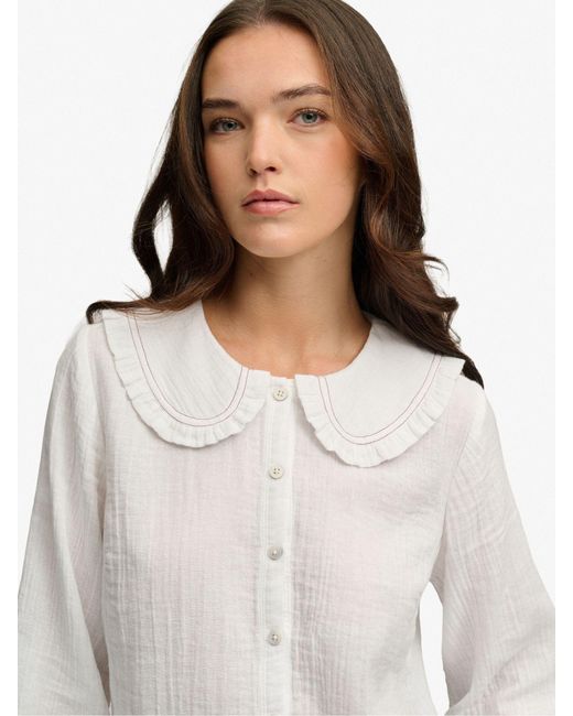 Superdry White Collared Blouse