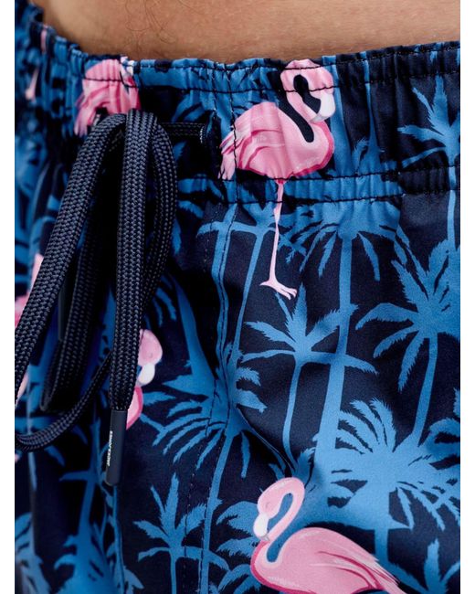 Jack & Jones Blue Patterned Swim Shorts for men