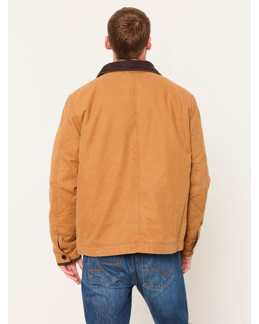 FatFace Brown Sand Canvas Barn Jacket for men