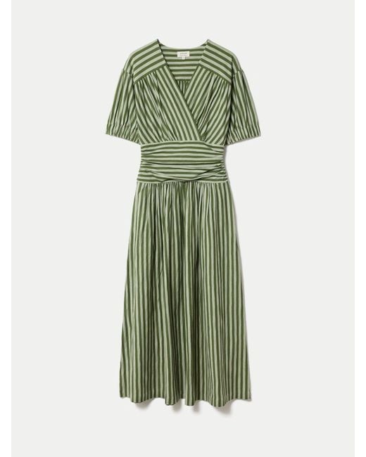 jigsaw green dress Jigsaw Women's Green Ss Slub Stripe Jersey Dress