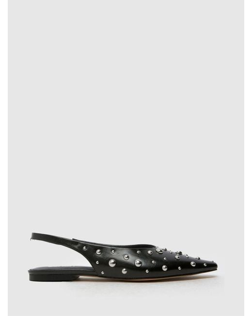 Schuh White Lotten Stud Ballerinas